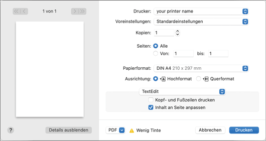 Abbildung Treiberbildschirm