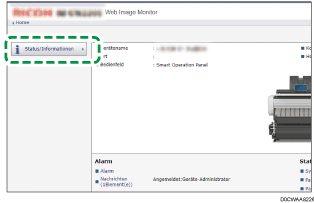 Webbrowser-Bildschirmdarstellung