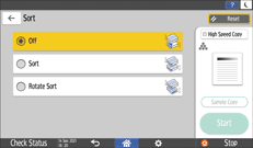 Operation panel screen illustration