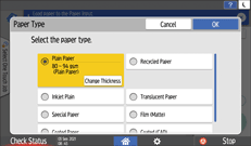 Operation panel screen illustration