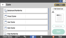 Operation panel screen illustration