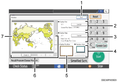 Operation panel screen illustration