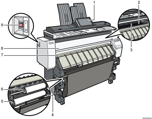 Main unit illustration numbered callout illustration
