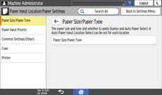 Operation panel screen illustration