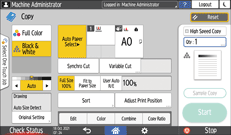 Operation panel screen illustration