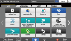 Operation panel screen illustration