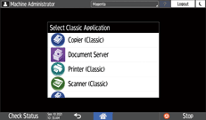 Operation panel screen illustration