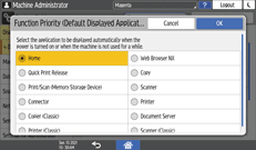 Operation panel screen illustration