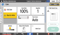 Operation panel screen illustration