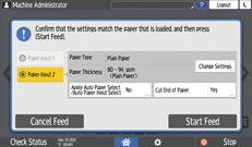 Operation panel screen illustration