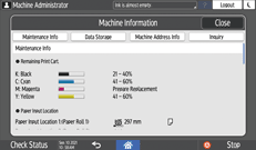 Operation panel screen illustration
