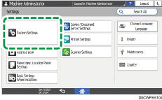 Operation panel screen illustration