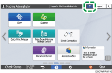 Operation panel screen illustration