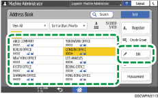 Operation panel screen illustration