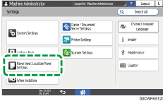 Operation panel screen illustration