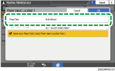 Operation panel screen illustration
