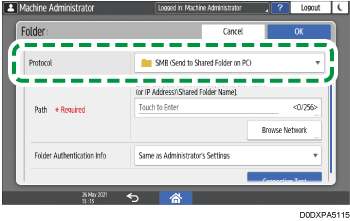 Operation panel screen illustration