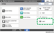 Operation panel screen illustration