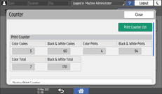 Operation panel screen illustration