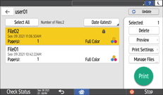 Operation panel screen illustration