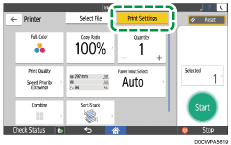 Operation panel screen illustration