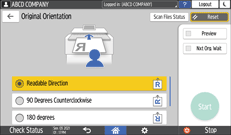 Operation panel screen illustration