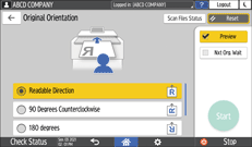 Operation panel screen illustration