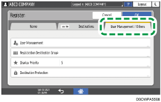 Operation panel screen illustration