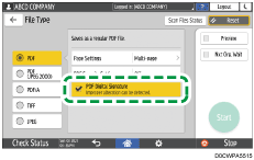 Operation panel screen illustration