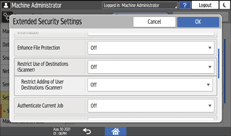 Operation panel screen illustration