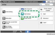 Operation panel screen illustration