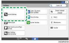 Operation panel screen illustration