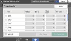 Operation panel screen illustration