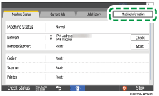 Operation panel screen illustration