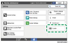 Operation panel screen illustration