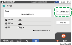 Operation panel screen illustration
