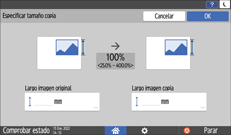 Ilustración de la pantalla del panel de mandos