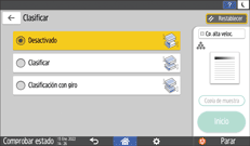 Ilustración de la pantalla del panel de mandos