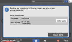 Ilustración de la pantalla del panel de mandos