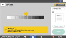 Ilustración de la pantalla del panel de mandos