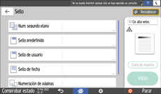 Ilustración de la pantalla del panel de mandos