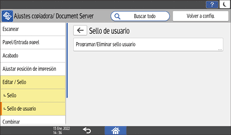 Ilustración de la pantalla del panel de mandos