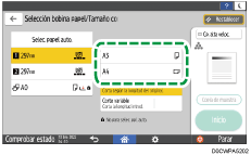 Ilustración de la pantalla del panel de mandos