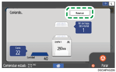 Ilustración de la pantalla del panel de mandos