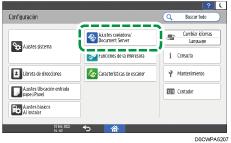 Ilustración de la pantalla del panel de mandos