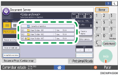 Ilustración de la pantalla del panel de mandos