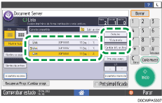 Ilustración de la pantalla del panel de mandos