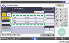 Ilustración de la pantalla del panel de mandos