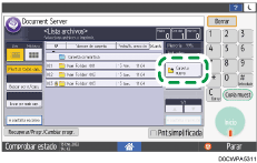 Ilustración de la pantalla del panel de mandos
