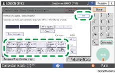 Ilustración de la pantalla del panel de mandos
